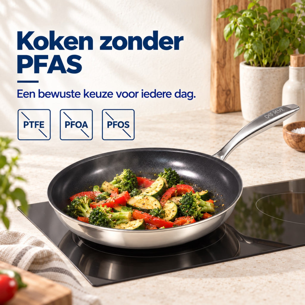 Chef Rebel Premium G8 koekenpan zonder PFAS, PTFE en PFOA