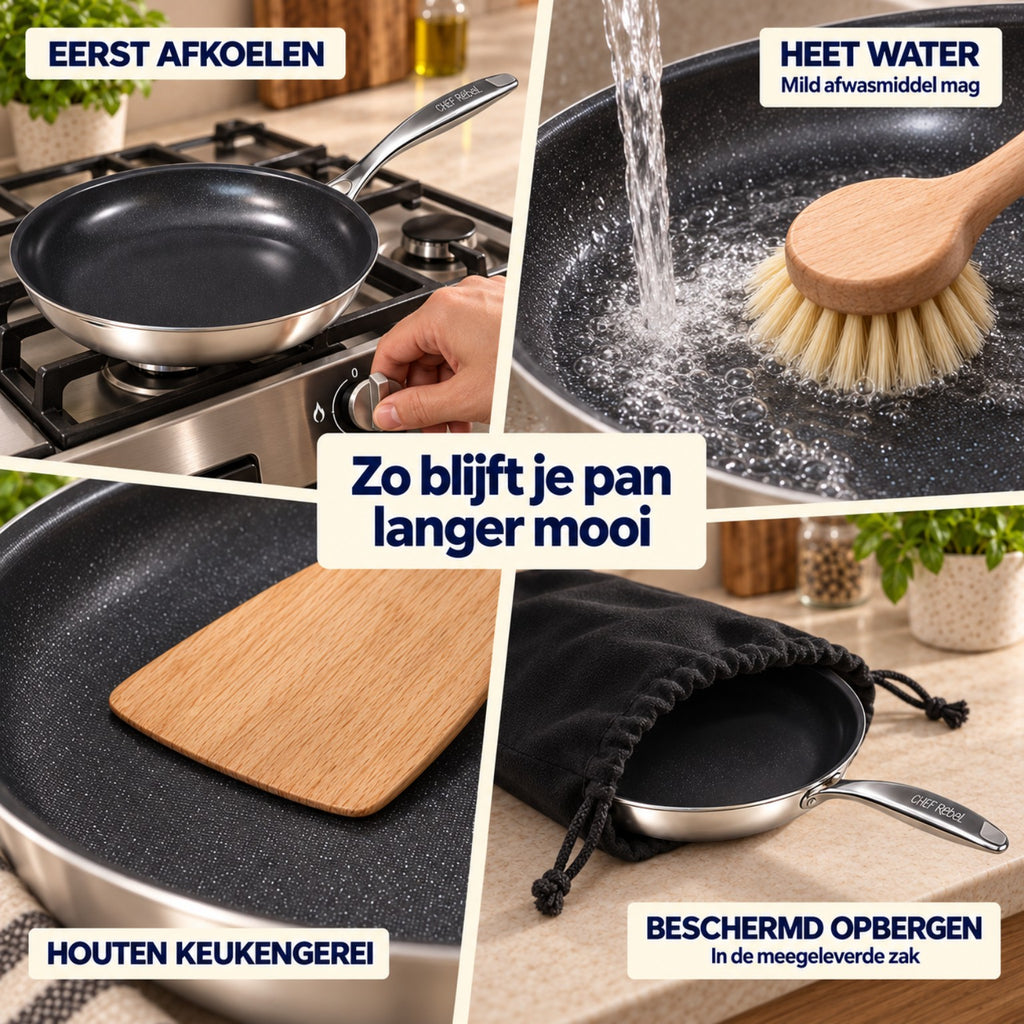 Tips voor reinigen en onderhouden van de koekenpan