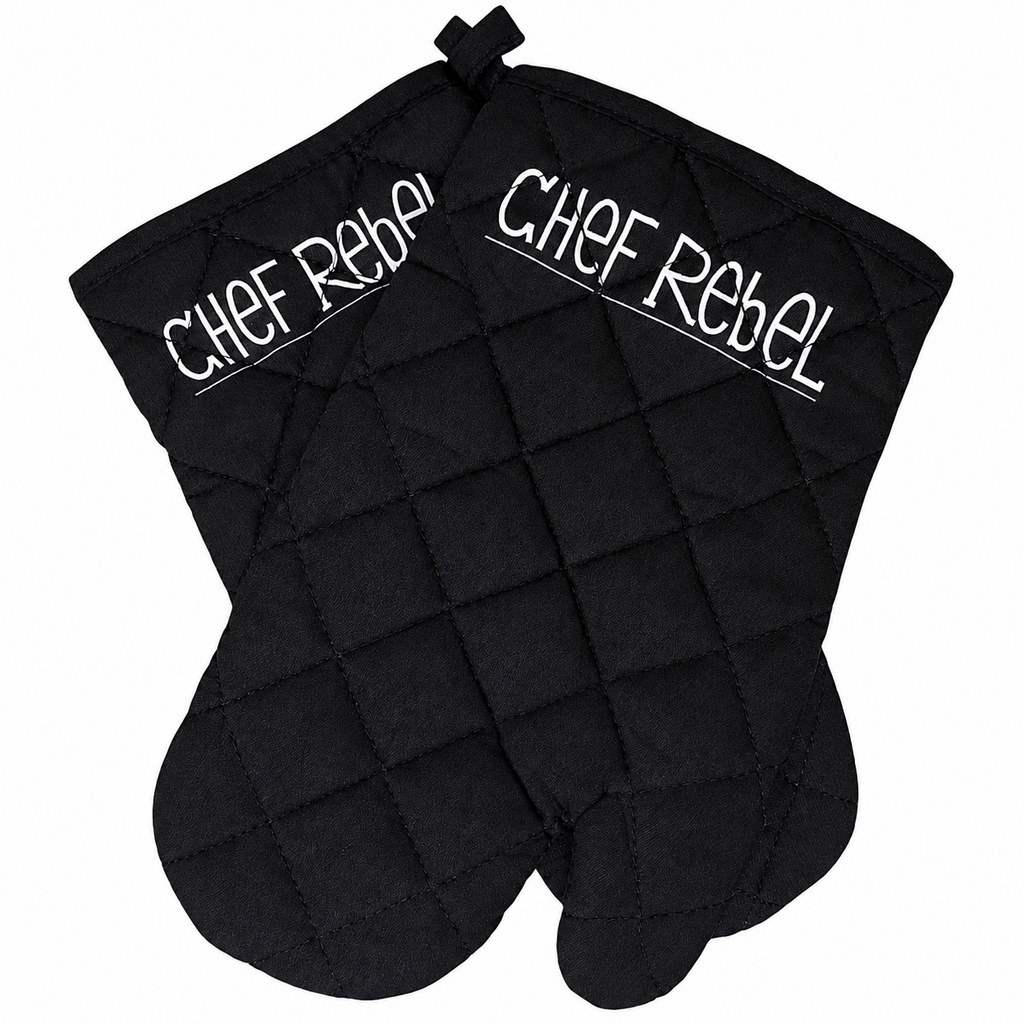 Chef Rebel Katoenen Ovenwanten Zwart - 2 Stuks