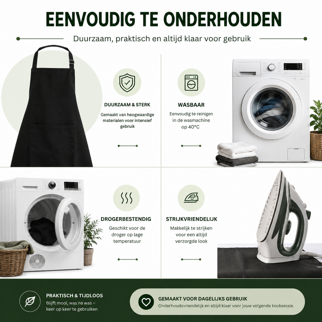 Chef Rebel Keukenschort Zwart - Verstelbaar & Waterafstotend
