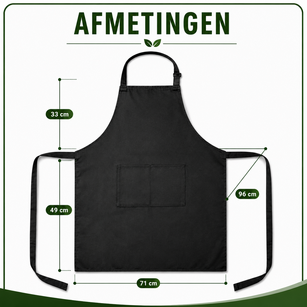Chef Rebel Keukenschort Zwart - Verstelbaar & Waterafstotend