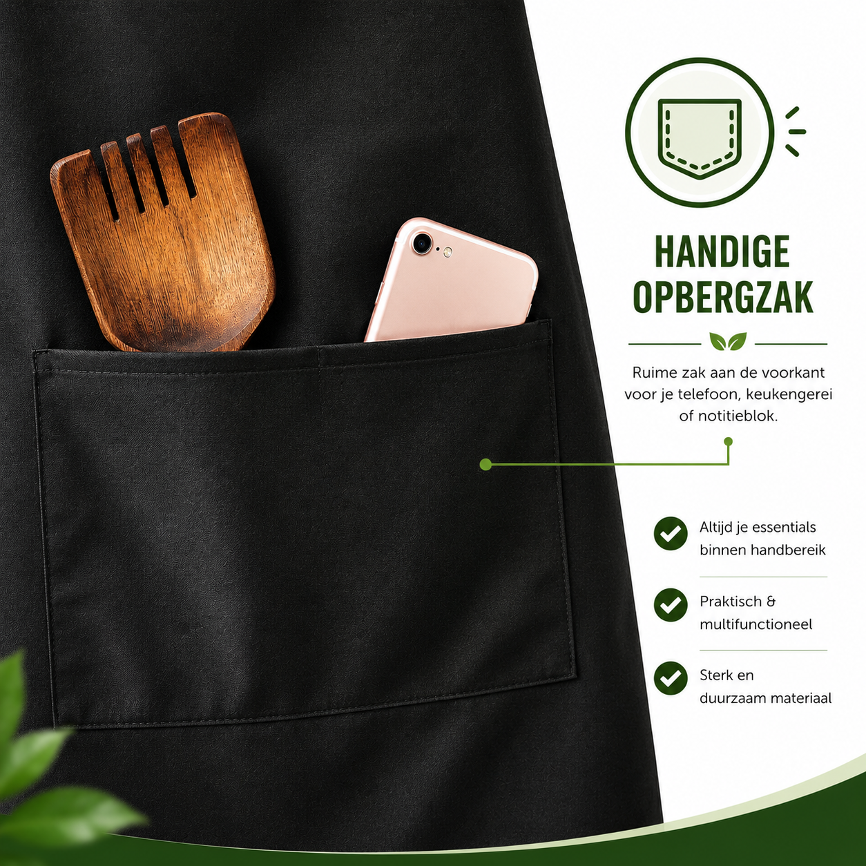 Chef Rebel Keukenschort Zwart - Verstelbaar & Waterafstotend