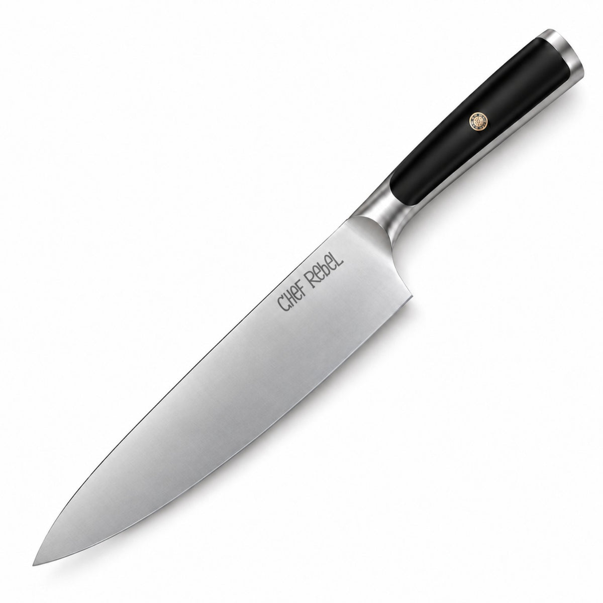Chef Rebel koksmes met 20 cm lemmet op witte achtergrond