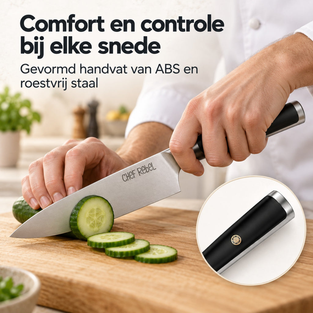 Ergonomisch handvat van ABS en roestvrij staal