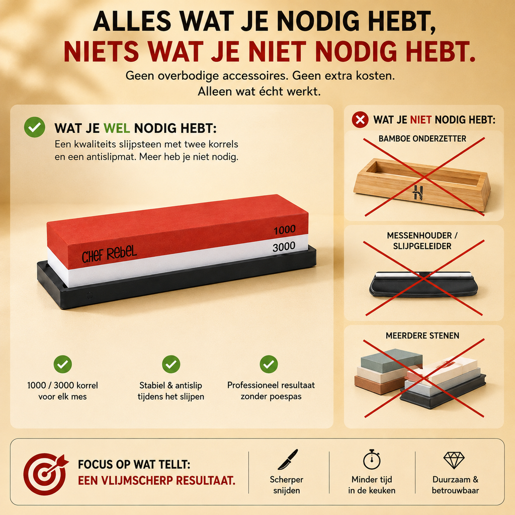 Chef Rebel wetsteen als complete oplossing voor scherpe messen