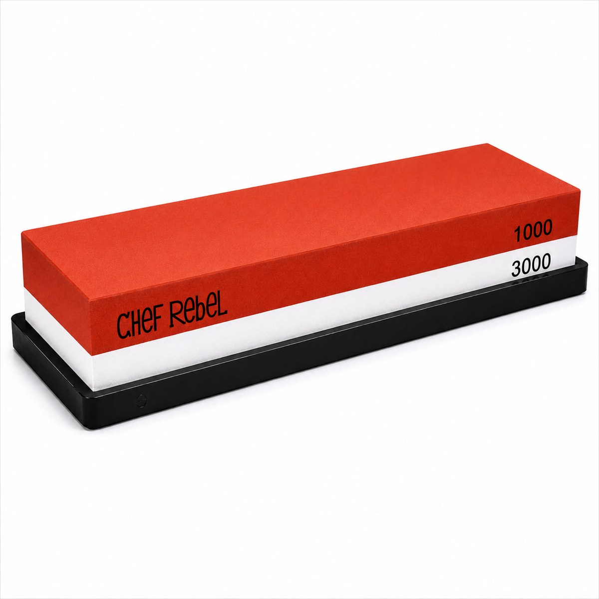 Chef Rebel whetstone 1000/3000 grit met antislipbasis