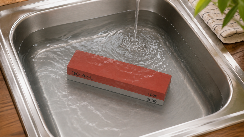 Chef Rebel wetsteen weken in water voor gebruik