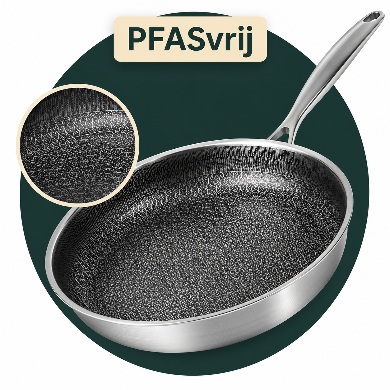 Chef Rebel PFAS-vrije Honingraat Koekenpan 28 cm