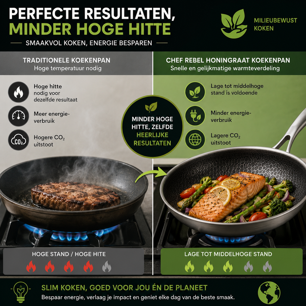 Chef Rebel PFAS-vrije Honingraat Koekenpan 28 cm