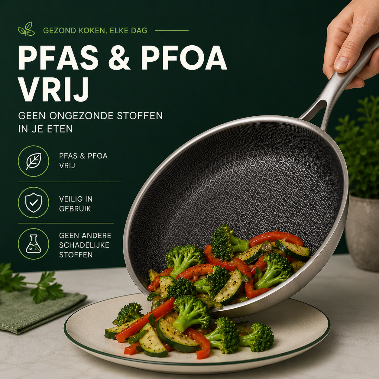 Chef Rebel PFAS-vrije Honingraat Koekenpan 28 cm