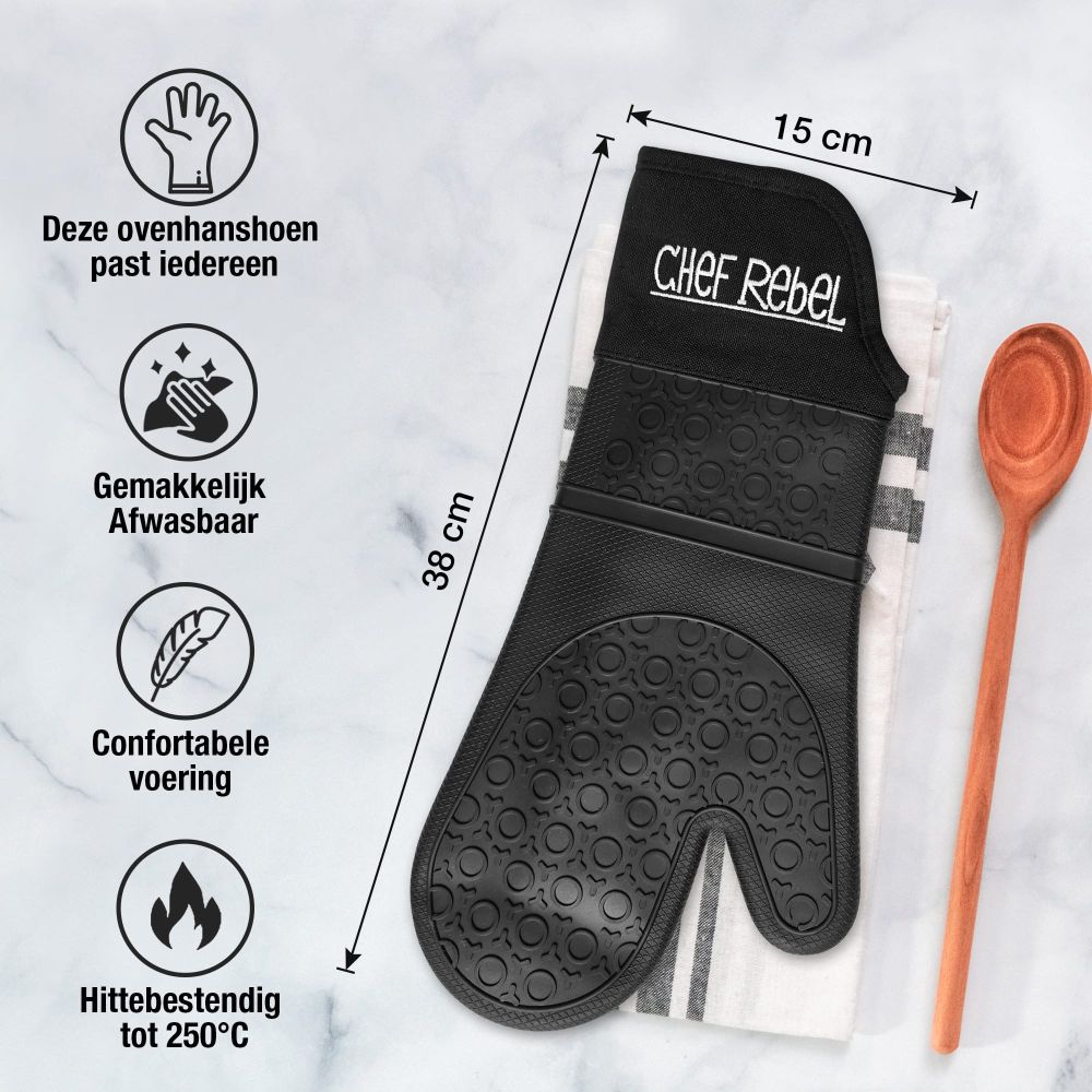 Chef Rebel Siliconen Ovenwanten - 2 Stuks