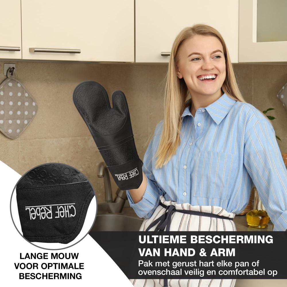 Chef Rebel Siliconen Ovenwanten - 2 Stuks